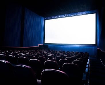 Movie Theater with blank screen / High contrast image