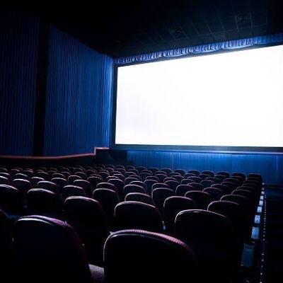 Movie Theater with blank screen / High contrast image